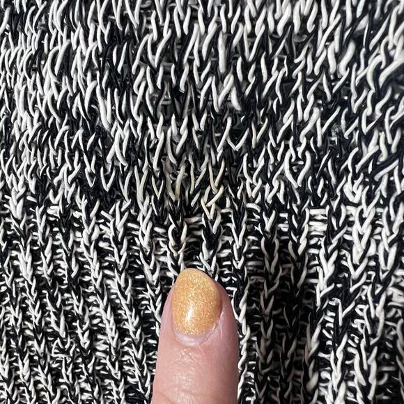 Eileen Fisher Sweater Women's XS Black Open Gray Cardigan Knit Linen Cotton - Picture 2 of 8